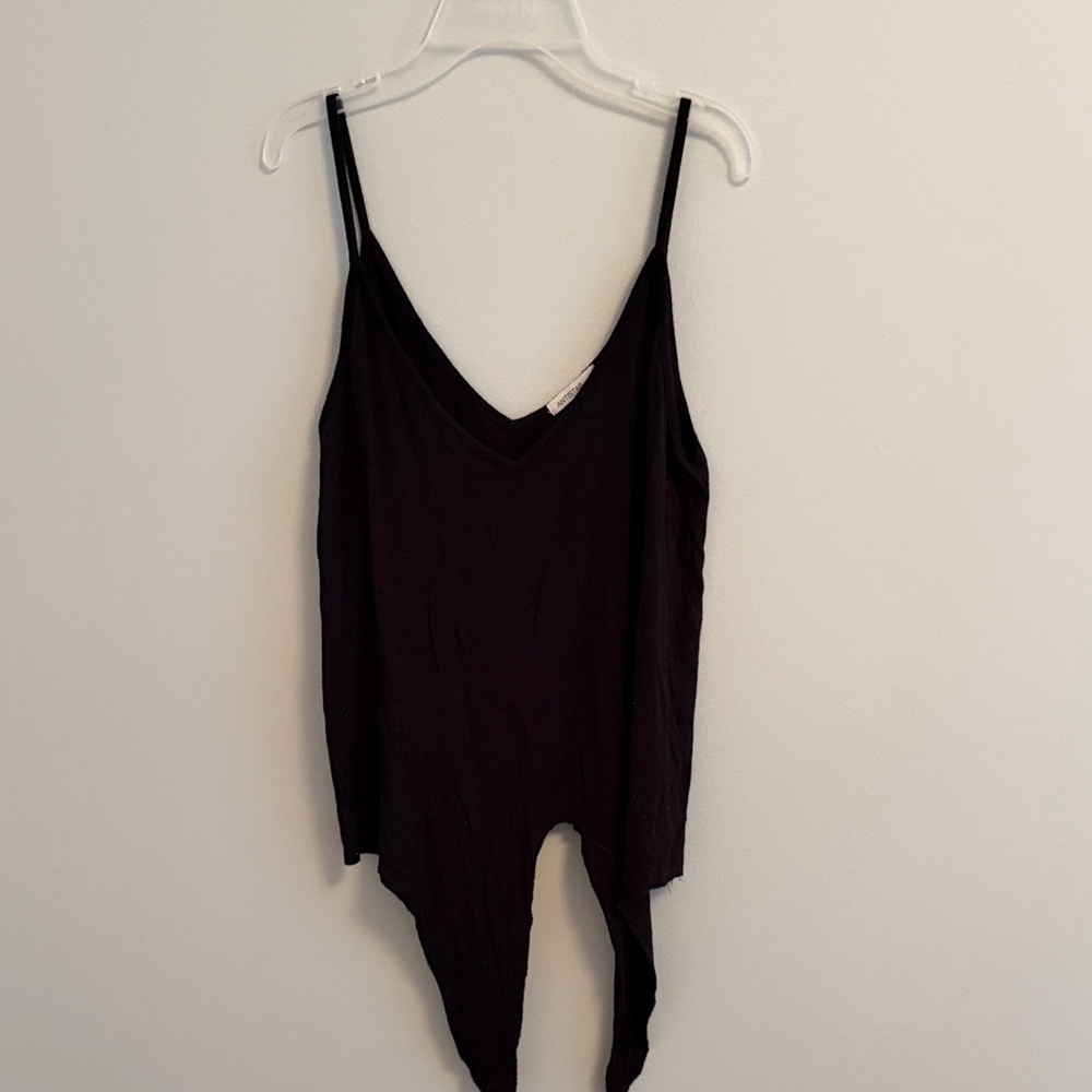 Elegant Black V-Neck Camisole -front tie